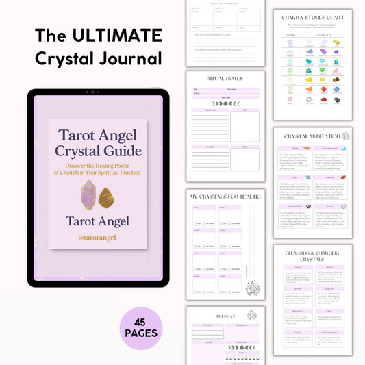 Tarot Angel Crystal Guide & Journal | 25+ Pages of Healing, Intention & Crystal Wisdom